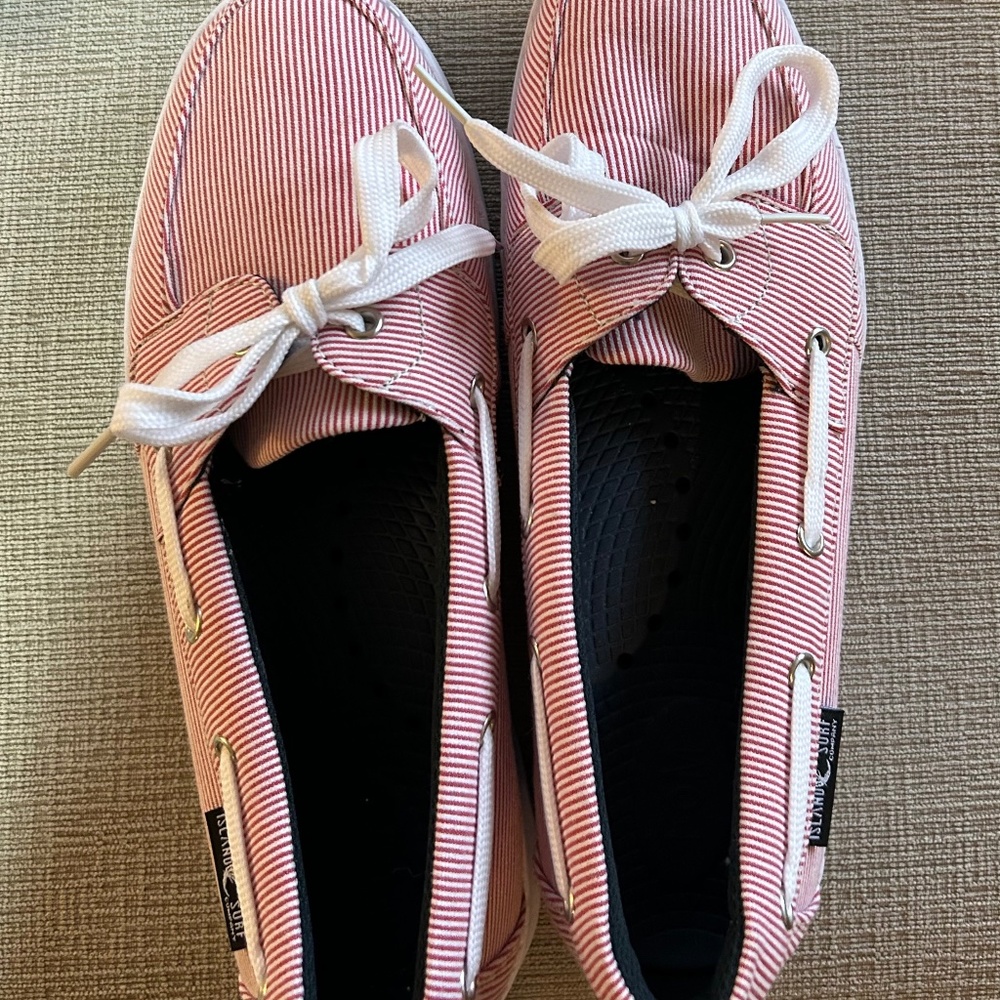 NEW Vineyard Women's Canvas Shoes (Red Pen Stripe) - Island Surf - Sporty
